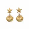 Miss Cecilia Women's Gold Maris Star Earrings