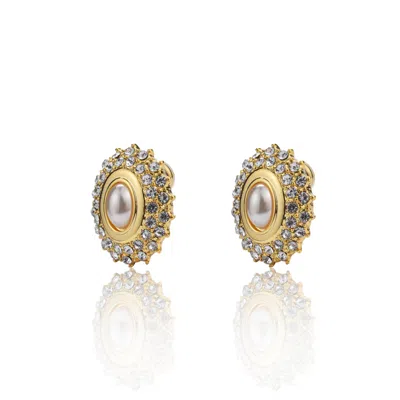 Miss Cecilia Women's Gold Olivia Vintage Pearl Earrings