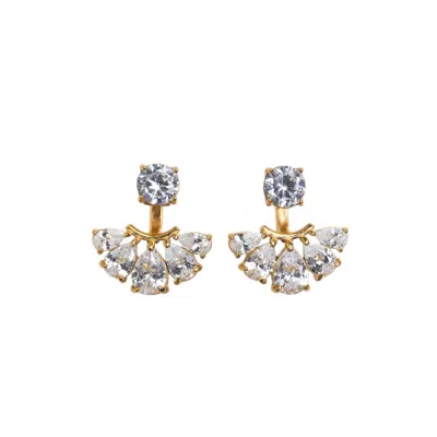 Miss Cecilia Women's Gold Petal Earrings