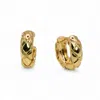 Miss Cecilia Women's Gold Quilted Huggie Hoop Earrings