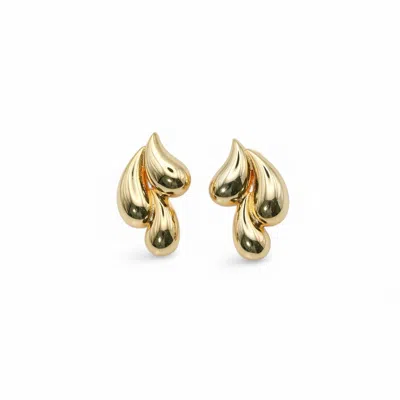 Miss Cecilia Women's Gold Raindrop Oversized Stud Earrings