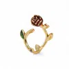 Miss Cecilia Women's Gold Red Rose Ring
