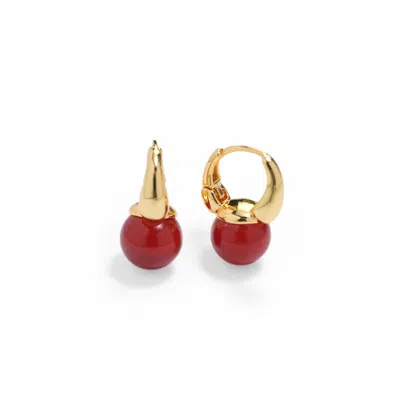 Miss Cecilia Women's Gold / Red The Sienna Hoops In Red In Multi