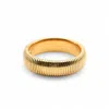 Miss Cecilia Women's Gold Ribbed Flex Bangle In Gold