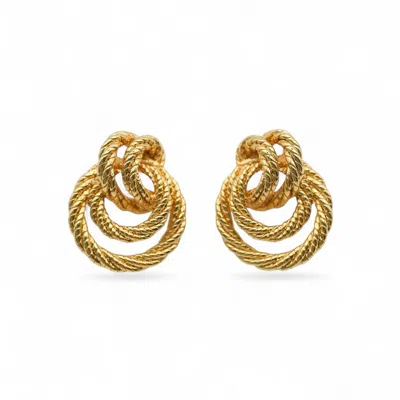 Miss Cecilia Women's Gold Rope Loop Earrings