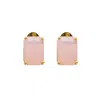 Miss Cecilia Women's Gold Rose Pink Opal Ear Studs In Gold
