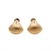 Miss Cecilia Women's Gold Shell Ear Studs In Gold