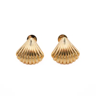 Miss Cecilia Women's Gold Shell Ear Studs