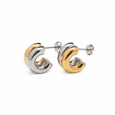 Miss Cecilia Women's Gold / Silver Gold And Silver Double Tone Small Hoops