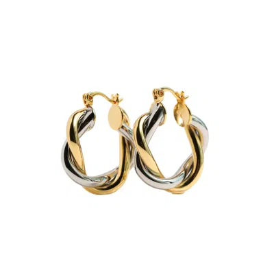 Miss Cecilia Women's Gold / Silver Gold And Silver Twist Hoops
