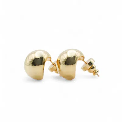Miss Cecilia Women's Gold Small Dome Hoop Earrings