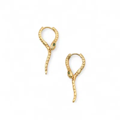 Miss Cecilia Women's Gold Snake Hoop Earrings