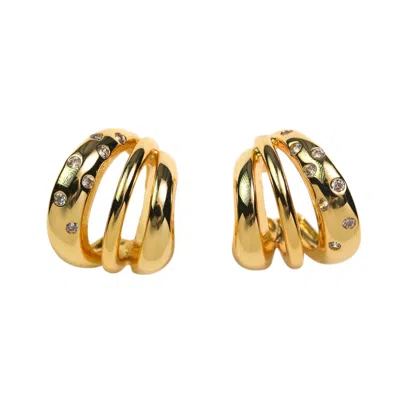 Miss Cecilia Women's Gold Starlight Trinity Studs