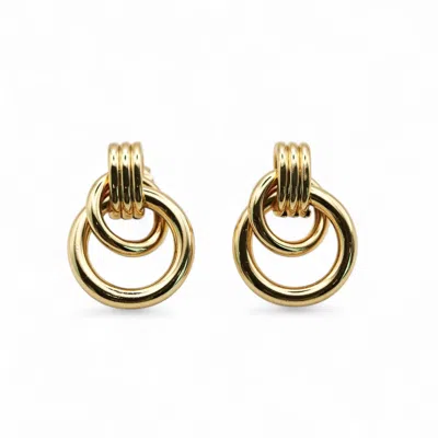 Miss Cecilia Women's Gold Statement Twisted Ear Studs