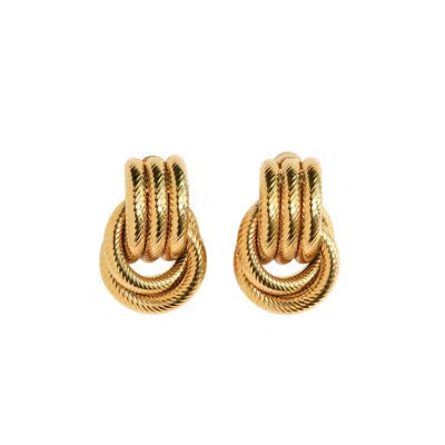 Miss Cecilia Women's Gold The Rope Knot Studs