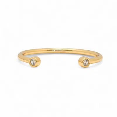 Miss Cecilia Women's Gold Twin Spark Cuff Bangle