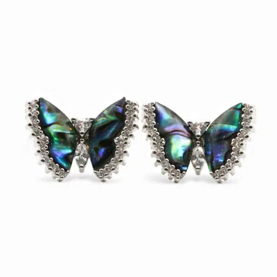 Miss Cecilia Women's Ophelia Butterfly Ear Studs In Multi