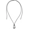 Miss Cecilia Women's Oval Pebble Cord Necklace Silver In Silver
