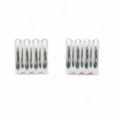 Miss Cecilia Women's Silver Classic Bar Studs
