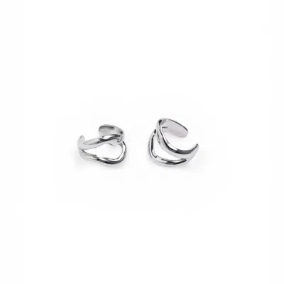 Miss Cecilia Women's Silver Flow Ear Cuff