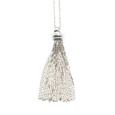 Miss Cecilia Women's Silver The Tassel Drop Necklace In Metallic