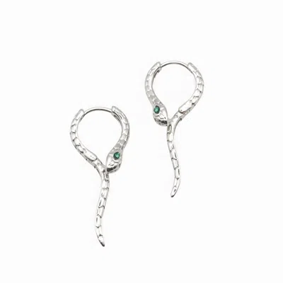 Miss Cecilia Women's Snake Hoops In Silver
