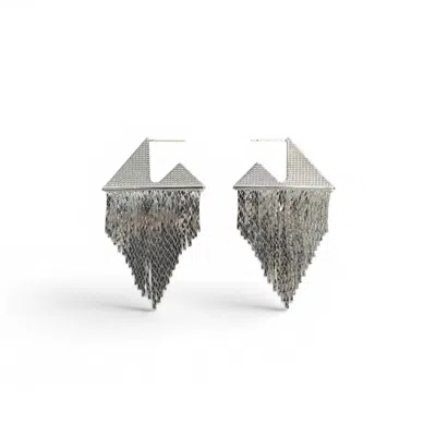 Miss Cecilia Women's Vega Fringe Earrings Silver