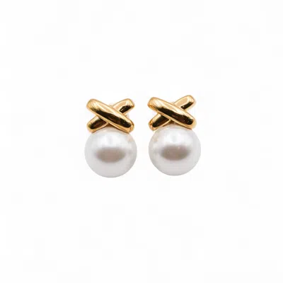 Miss Cecilia Women's White Grace Pearl Earrings