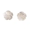 Miss Cecilia Women's White Mother Of Pearl Flower Ear Studs In White