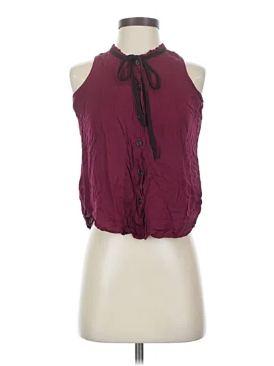 Pre-owned Miss Chievous Sleeveless Blouse In Burgundy
