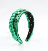 Miss Cicconi Women's Alessia - Vibrant Grass Green Two-way Silk Braided & Jewelled Headband With Crystals