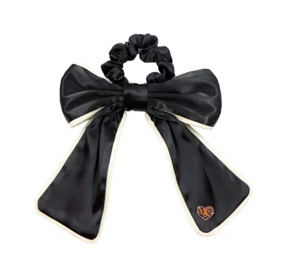 Miss Cicconi Women's Black / White Chané -  Black & Beige Silk Big Bow Scrunchy In Multi