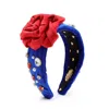 Miss Cicconi Women's Blue / Red The Elizabeth - Headband - Blue & Red Union Jack Colours, Embellished With Side R