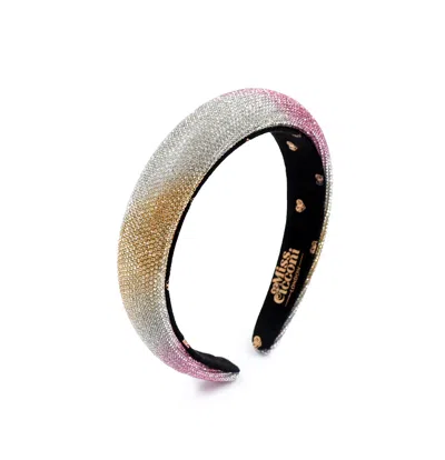 Miss Cicconi Women's Gold / Pink / Purple Cristelle - Headband - Silver, Gold & Pink Ombre' - Gem Crystals In Multi