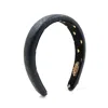 Miss Cicconi Women's Miss Moneypenny - Simple Headband - Jet Black - Croc Embossed