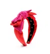 Miss Cicconi Women's Pink / Purple / Red Eliza - Headband - Ferrari Red And Fuchsia Velvet - Valentine's Or Galen