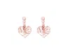 Miss Cicconi Women's Pink / Rose Gold / White La Perla - Ivory Pearl Earrings With Mc Charm In Rose Gold - Sterli