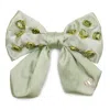 Miss Cicconi Women's Sofia - Silk Bow Hair Clip - Olive Green