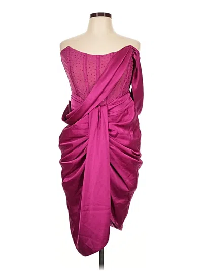 Miss Circle Cocktail Dress In Purple