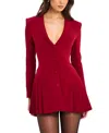 Miss Circle Delia Long Sleeve Blazer Dress With Pleated Skirt Detail In Multi