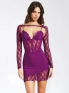 Miss Circle Women Elsie Purple Lace And Crepe Mini Dress In Purple