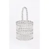 Miss Circle Faux Pearl Crystal Mini Handbag In Silver