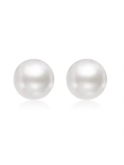 Miss Circle Freshwater Pearl Vermeil Studs In Metallic