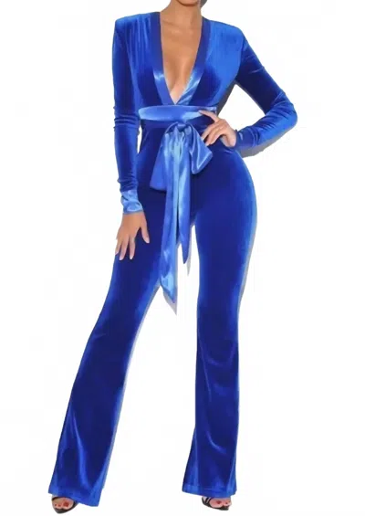 MISS CIRCLE GLORIOUS JUMPSUIT IN ROYAL BLUE