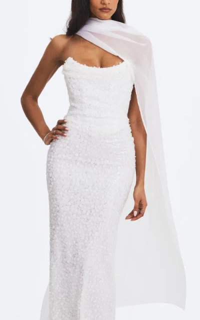 Miss Circle Jaycee Chiffon Scarf In White