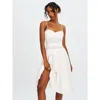 Miss Circle Maelis Eyelet Drop Waist Cotton Midi Dress In White