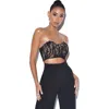 Miss Circle New Romance Bralette Lace Corset Top In Black