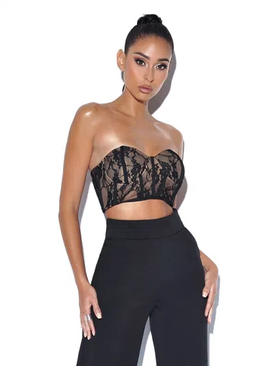 Miss Circle New Romantics Black Lace Corset Top