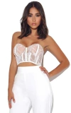 Miss Circle New Romantics Lace Corset Top In White
