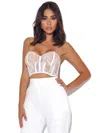 Miss Circle New Romantics White Lace Corset Top In White